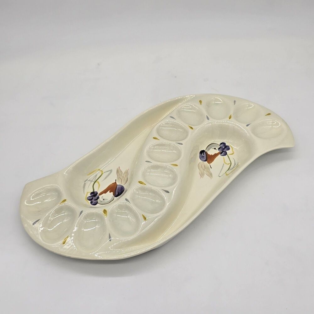Vintage Red Wing Pottery Capistrano Deviled Egg Plate Platter